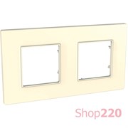 Рамка 2 места, слоновая кость, Unica Quadro MGU2.704.25 Schneider