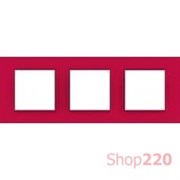 Рамка 3 места, Малина Lipstick, Unica Quadro MGU4.706.27 Schneider