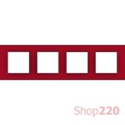 Рамка 4 места, Малина Lipstick, Unica Quadro MGU4.708.27 Schneider