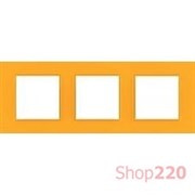 Рамка 3 места, оранжевый Citrus, Unica Quadro MGU4.706.29 Schneider
