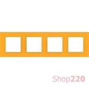 Рамка 4 места, оранжевый Citrus, Unica Quadro MGU4.708.29 Schneider