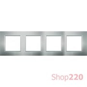 Рамка 4 места, серебряный, Unica Quadro MGU6.708.55 Schneider