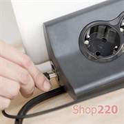 Удлинитель с держателем планшета на 3 розетки и USB, черный, 694811 Legrand
