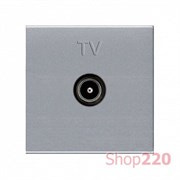 Розетка ТВ, серебристый, Zenit ABB N2250.7 PL