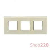 Рамка 3 поста, стекло жемчужное, Zenit ABB N2273 CP