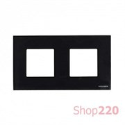 Рамка 2 поста, стекло черное, Zenit ABB N2272 CN