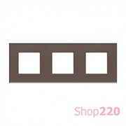 Рамка 3 поста, стекло кофейное, Zenit ABB N2273 CC