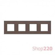 Рамка 4 поста, стекло кофейное, Zenit ABB N2274 CC