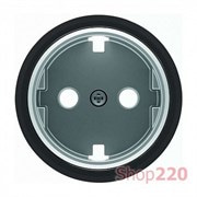Накладка розетки, хром/черное стекло, Sky Moon ABB 8688.9 CN