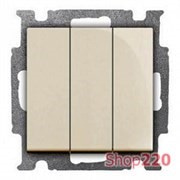 Выключатель 3-клавишный, слоновая кость, ABB 106/3/1 UC-92-507 Basic 55