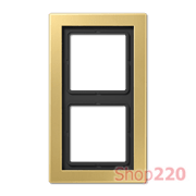 Рамка 2 поста, классическая латунь, Jung LS Design (металл) MED2982C