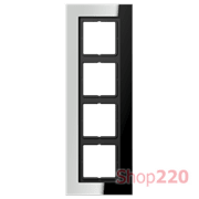 Рамка 4 поста, хром, Jung LS Plus (металл) LSP984GCR