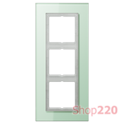 Рамка 3 поста, салатовое стекло, Jung LS Plus (стекло) LSP983GLAS