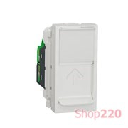 Розетка компьютерная RJ45, 5 UTP, белый, 1 модуль, Unica New Schneider NU341018