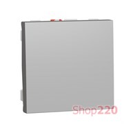Кнопка, алюминий, 2 модуля, Unica New Schneider NU320630