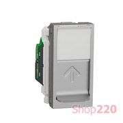 Розетка компьютерная RJ45, 6 UTP, алюминий, 1 модуль, Unica New Schneider NU341430