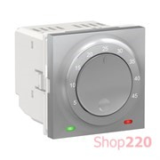 Термостат теплого пола, алюминий, 2 модуля, Unica New Schneider NU350330