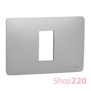 Рамка 1 модульная Unica Studio алюминий, Unica New Schneider NU210130