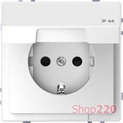 Розетка электрическая с крышкой, IP44, белый лотос, Merten MTN2314-6035