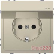 Розетка электрическая с крышкой, IP44, сахара, Merten MTN2314-6033