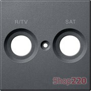Накладка телевизионной двойной розетки TV/R+SAT, антрацит, Merten MTN299214