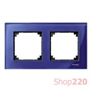 Рамка 2 поста, синий сапфир, Merten M-Elegance Стекло MTN4020-3278