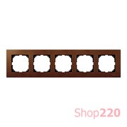 Рамка 5 постов, вишня, Merten M-Elegance Дерево MTN4055-3472