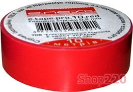 Изолента самозатухающая, 10м, красная, e.tape.pro.10.red Enext p0450001