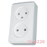 Розетка двойная накладная, белый, Prima WDE001040 Schneider Electric