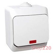 Выключатель накладной с подсветкой, белый, IP 44 Cedar WDE000514 Schneider Electric
