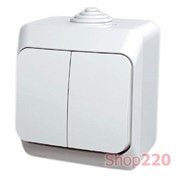 Выключатель 2-клавишный накладной, белый, IP 44 Cedar WDE000550 Schneider Electric