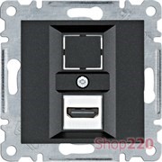 Розетка HDMI, черный, Lumina WL2613 Hager