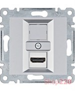Розетка HDMI, серебристый, Lumina WL2612 Hager