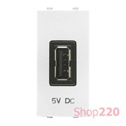 Розетка USB для зарядки, 1мод., белый, Zenit ABB N2185 BL