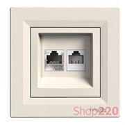 Розетка компьютерная + телефонная, кремовый, EPH4900123 Schneider Asfora