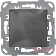 Розетка с крышкой IP44 влагозащищенная, базальт - антимикробный, PLK0550731 Plank Electrotechnic