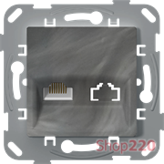 Розетка компьютерная RJ45, базальт - антимикробный, PLK0730731 Plank Electrotechnic
