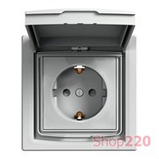 Розетка влагозащищенная IP44 с заземлением, алюминий, EPH3100361 Schneider Asfora