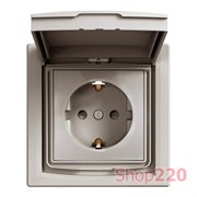 Розетка влагозащищенная IP44 с заземлением, бронза, EPH3100369 Schneider Asfora