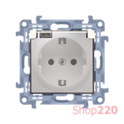 Розетка IP44 с прозрачной крышкой, кремовый, SIMON10