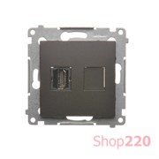 Розетка HDMI, коричневый, SIMON54