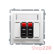Розетка аудио на 2 динамика, белый, Basic Simon