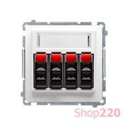 Розетка аудио на 4 динамика, белый, Basic Simon