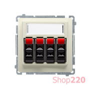 Розетка аудио на 4 динамика, бежевый, Basic Simon