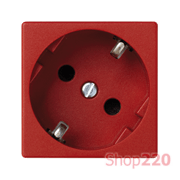 Розетка 220В с заземлением, красный, К45 Simon K01/6