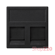 Адаптер для двух модулей Keystone, 2 модуля, черный, К45 Simon KB76/14