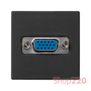 Розетка VGA HD15, черный, К45 Simon K100B/14