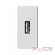 Розетка USB для передачи данных, 1 модуль, белый, К45 Simon K128B/9