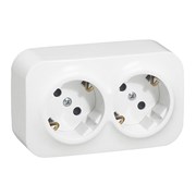 Розетка двойная с заземлением, белый, 782433 Legrand Forix