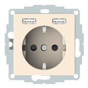 Розетка электрическая с USB, бежевый, Merten MTN2366-0344